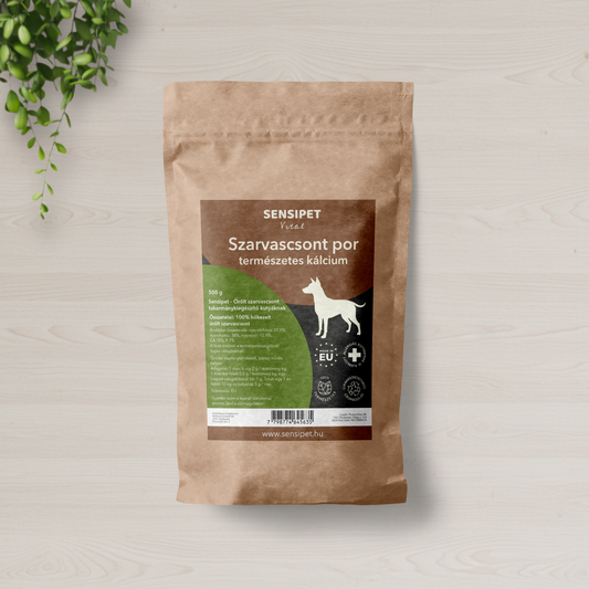 Szarvascsont por kutyáknak - csontozat és fogazat támogatására 500g